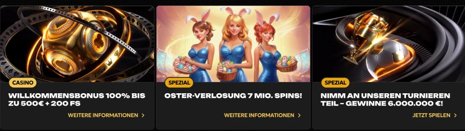Spinsy Casino: Melden Sie sich an und erhalten Sie 100% Bonus bis zu 500 € + 200 FS